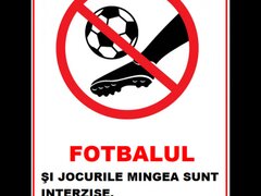 Placuta fotbalul si jocurile cu mingea sunt interzise